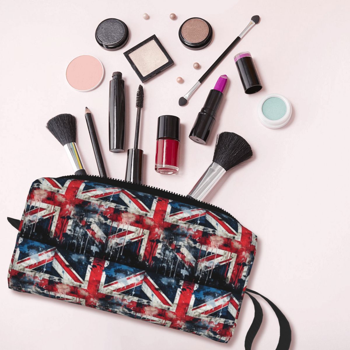 Beauty Makeup Uk - UK Flag Paint Texture Makeup Bag