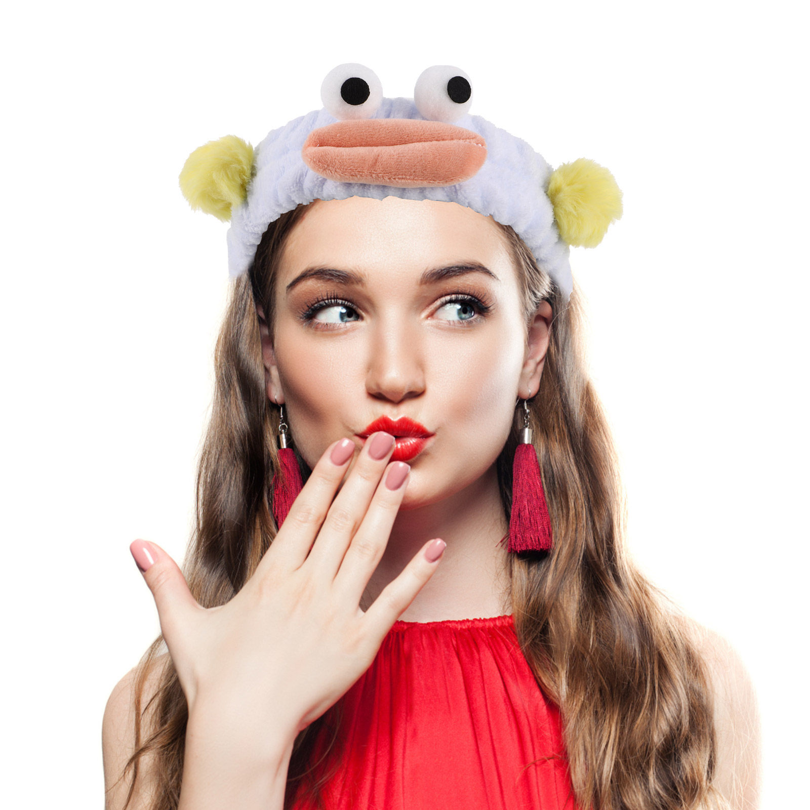 Beauty - Makeup - Eyes - Spa Headband Sky-Blue Cartoon Big-Eyed Sausage