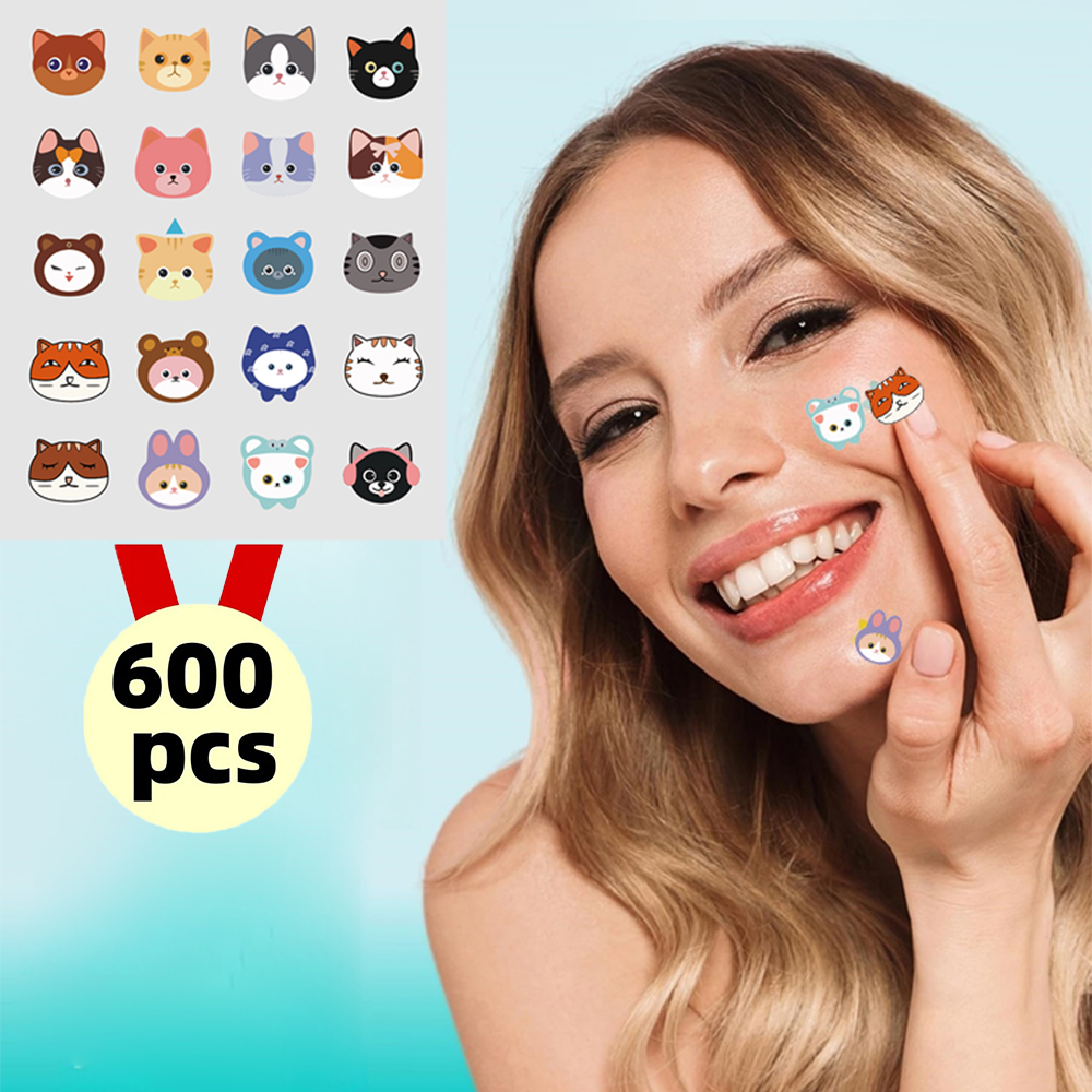 600 Pieces of Cartoon Cat Acne - Pressed Powder Foundation review and price