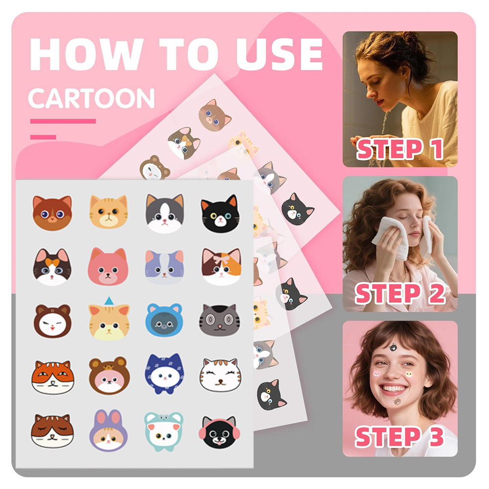 600 Pieces of Cartoon Cat Acne - Pressed Powder Foundation review and price