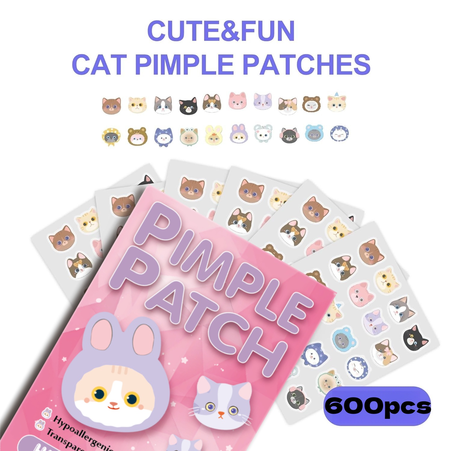 600pcs Cartoon acne patch, cut - Pressed Powder Foundation review and price