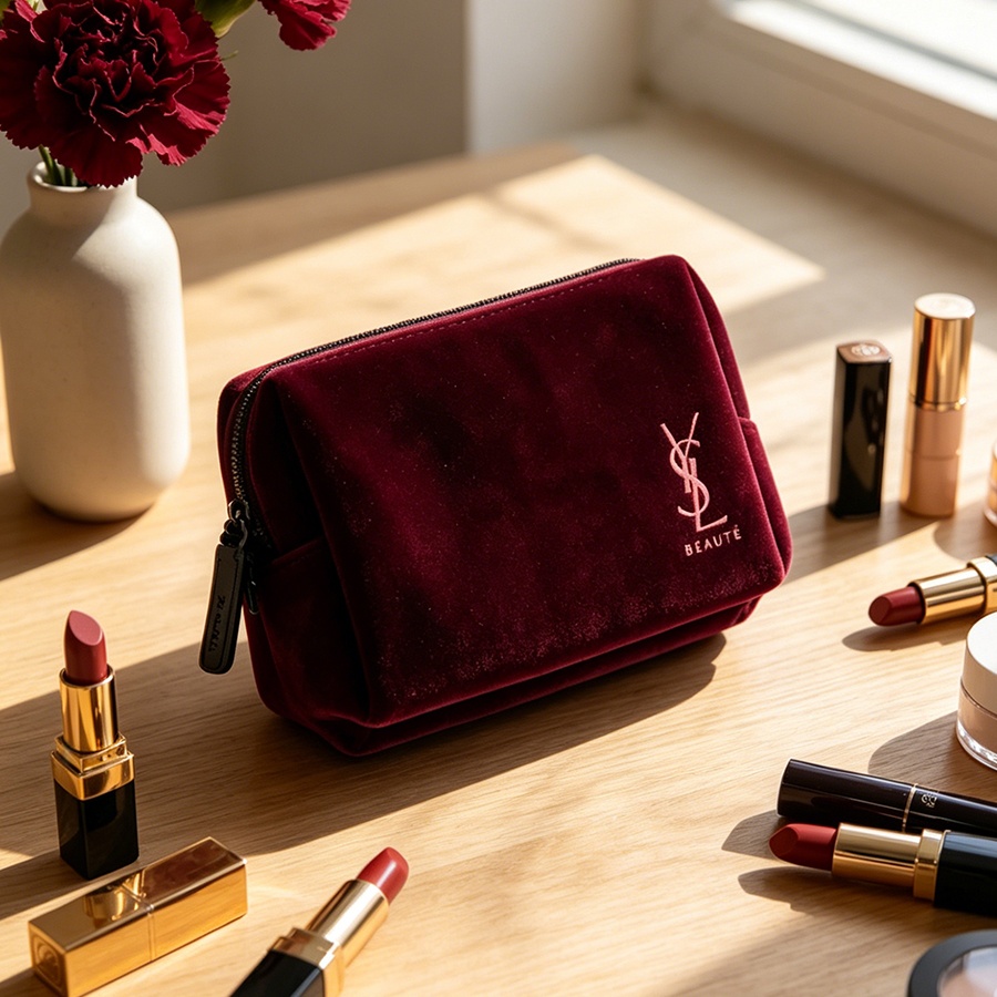 YSL’s Bag Wine Red Velvet Mini - Ysl Beauty Makeup review and price